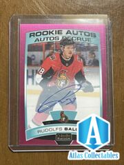 2020-21 OPC Platinum 19-20 Update Rookie Autos Matte Pink /99 Rudolfs Balcers